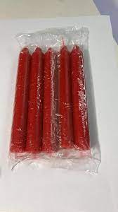 [7592800004775RED] CANDLE HOUSEHOLD RED 6" 5PK/24