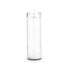 [7WHITE] CANDLE 7 DIA  470ml Clear glass WHITE 12PK