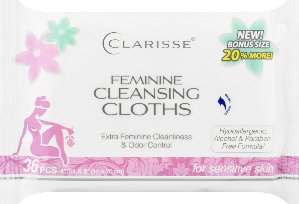 CLARISSE FEMININE CLEANSING CLOTHS 36pcs /24 PJ DISTRIBUTORS