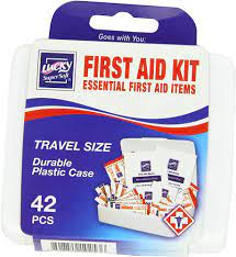 [808829102536] LUCKY FIRST AID KIT 42pcs TRAVEL SIZE /24