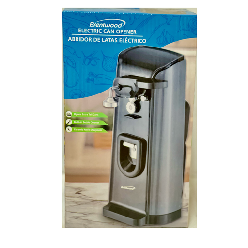 [812330022672] BRENTWOOD ELECTRIC CAN OPENER BLACK LG CANS J30B/6