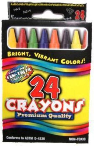 [852134000599] CRAYONS BOXED asst. colors 24pk (UC1743) /48