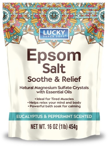 [808829121582] LUCKY EPSOM SALT CALMING LAVENDER 16oz /12