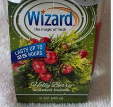 [850058859675] WIZARD CANDLES  HOLLY BERRY 3oz /12