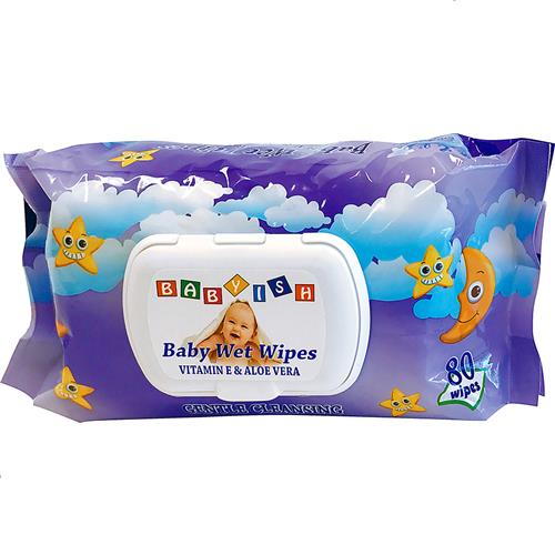 [862166000839] BABY WIPES BABYISH PURPLE 80ct /24