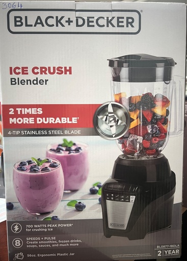 [050875003064] Black & Decker Blender 42oz PLASTIC Jar Blk 1BDLA