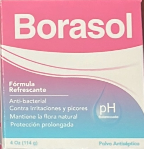 [7460828502606] BORASOL Antiseptic Feminine Powder 4oz /12 exp2/28