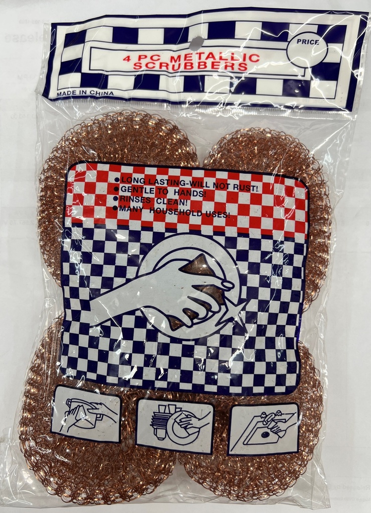 METALLIC SCOURER GOLD 4PK BIG (K10165) /144 PJ DISTRIBUTORS