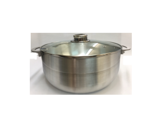 [6902016302151] BRANDELLO CALDERO POLISHED W/Glass Lid #12-33cm/6cs