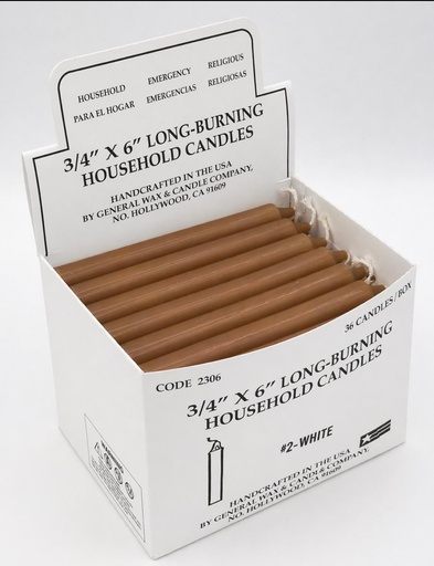 [0040BROWN] CANDLE HOUSEHOLD BROWN 36PK