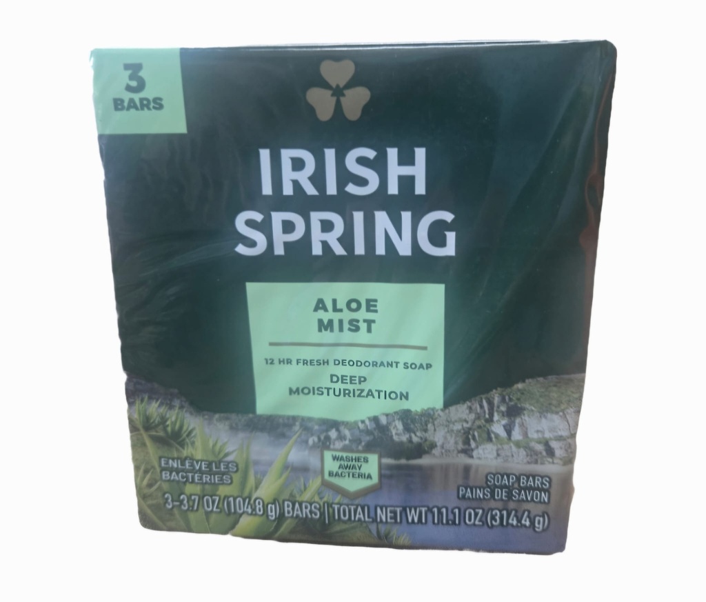 IRISH SPRING SOAP ALOE MIST 3.75oz - 3PK /18 | PJ DISTRIBUTORS