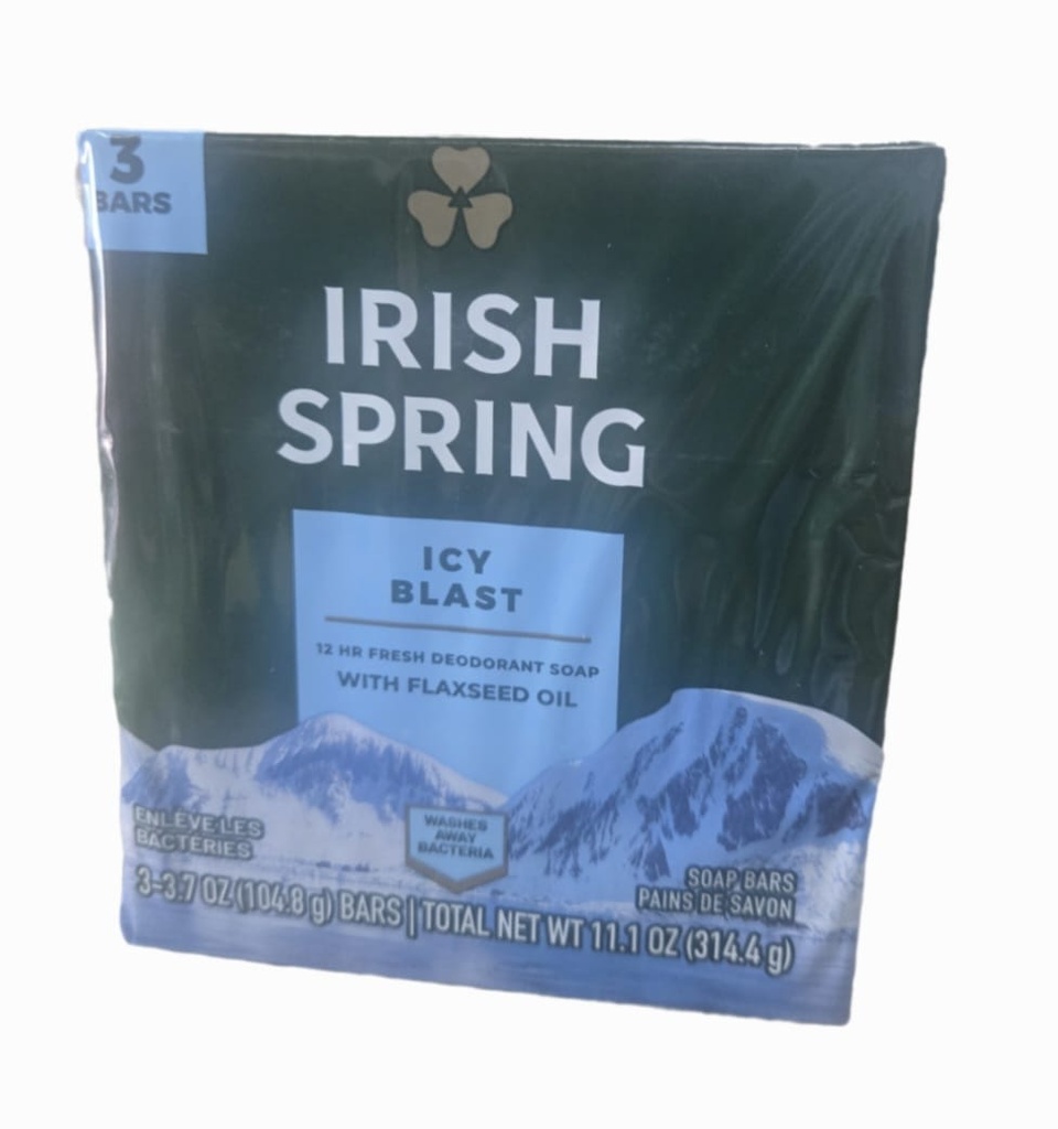 IRISH SPRING SOAP ICY BLAST 3.7oz - 3PK /18 | PJ DISTRIBUTORS