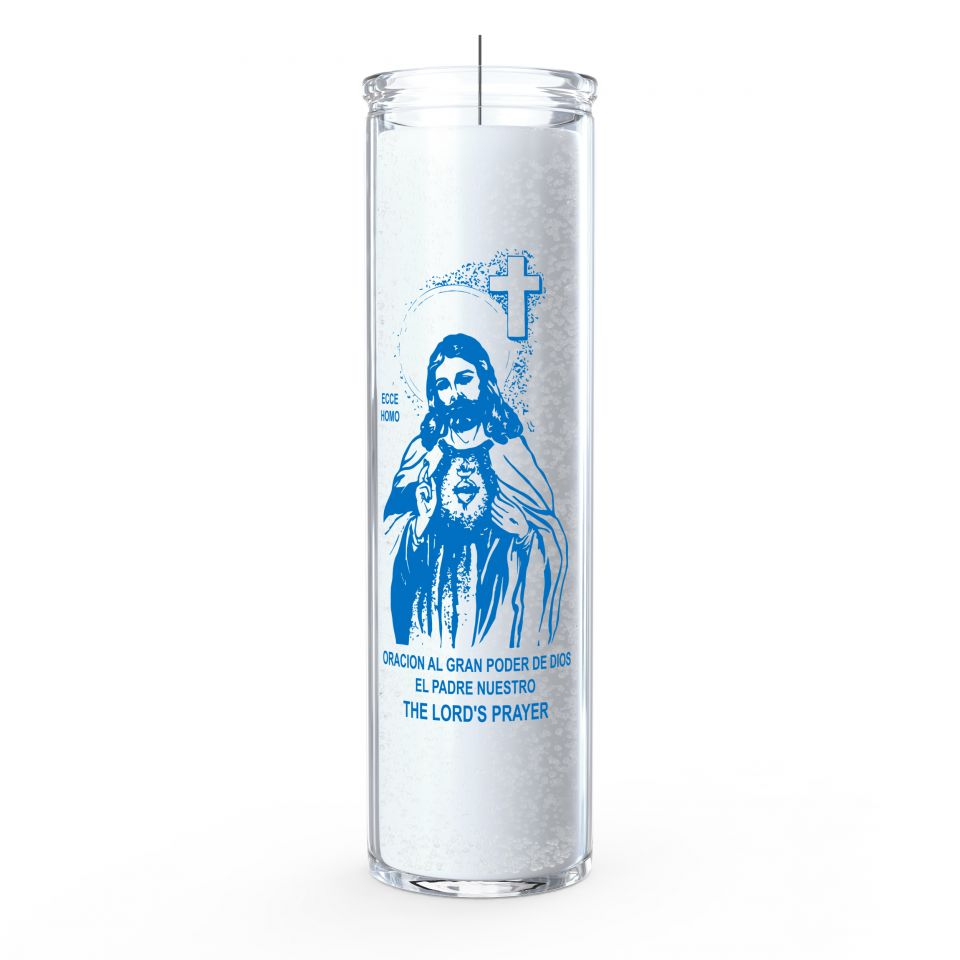 CANDLE PADRE NUESTRO / LORD'S PRAYER 12PK WHITE PJ DISTRIBUTORS