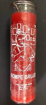 [0745110780841] CANDLE 8" ROMPE BRUJO  W/LABEL 12PK RED