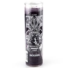 [30109] CANDLE 8" Screened Glass Uncrossing 12PK PURPLE