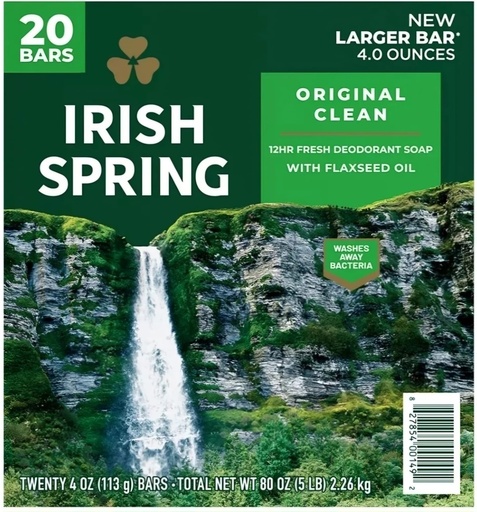 [827854001492] IRISH SPRING SOAP 4oz - 20PK /4