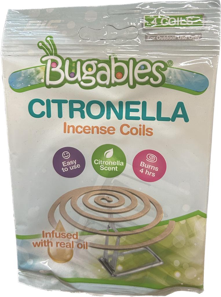 BUGABLES Citronella Mosquito Repellent COILS 4pk /24 | PJ DISTRIBUTORS