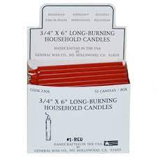 [0040R] CANDLE HOUSEHOLD RED 36PK /6
