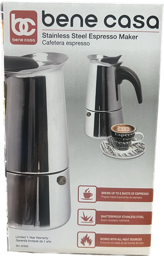 [037005406094] COFFEE MAKER B/C 6 CUP S/S w/blk HANDLE