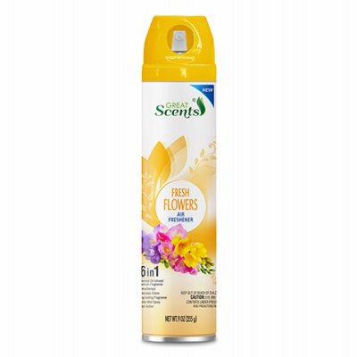 [048155905603] GREAT S. AIR FRESHENER FRESH FLOWERS 5 IN 1 /9oz/12
