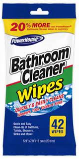 [048155940680] POWER HOUSE BATHROOM CLEANER WIPES 42CT /16