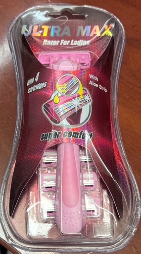 [088168100381] ULTRA MAX RAZOR + 3cartridges PINK F/WOMEN /24