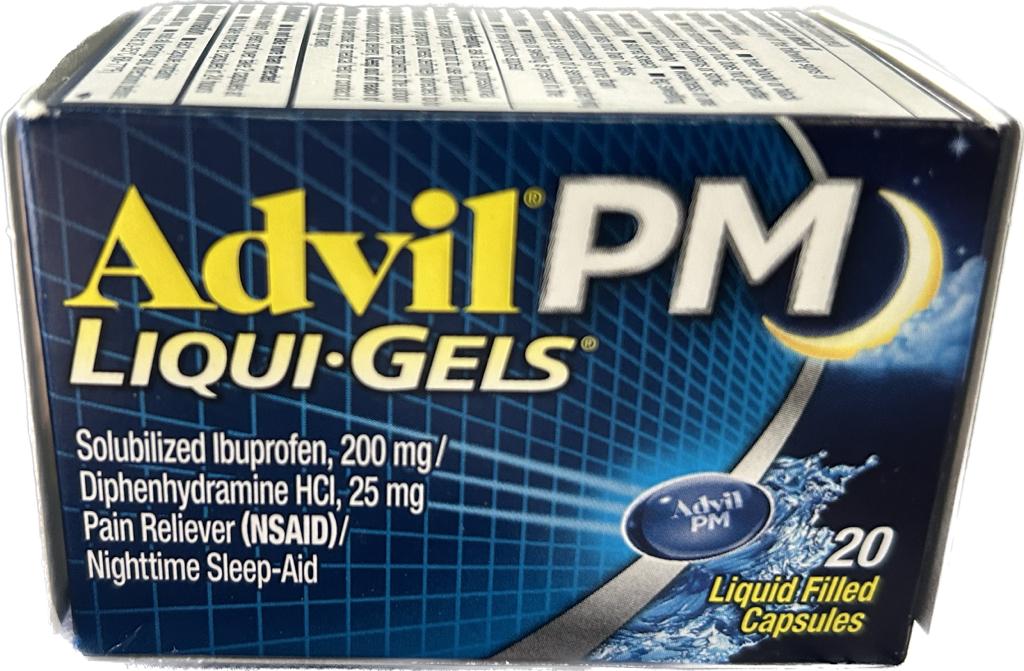 ADVIL PM LIQUID GEL X 20 Caps. /6 PJ DISTRIBUTORS