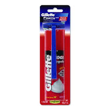 [6557081200219] GILLETTE FOAMY SHAVING CREAM 2oz /TRAVEL RAZOR BLISTER/60